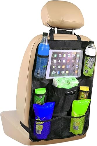 Organizador de asiento trasero de automóvil, organizadores y almacenamiento de automóvil, protector de asiento trasero con soporte para tableta de