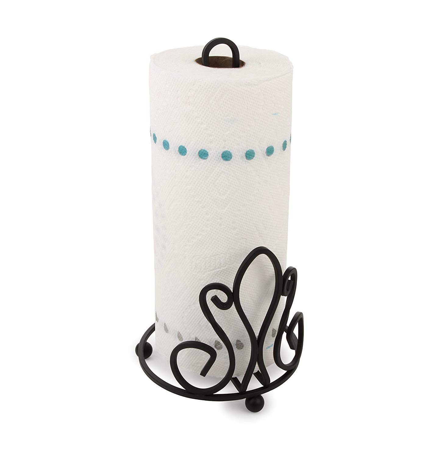 Kundi Wrought Iron Tissue Roll/Paper Towel Holder for Kitchen and