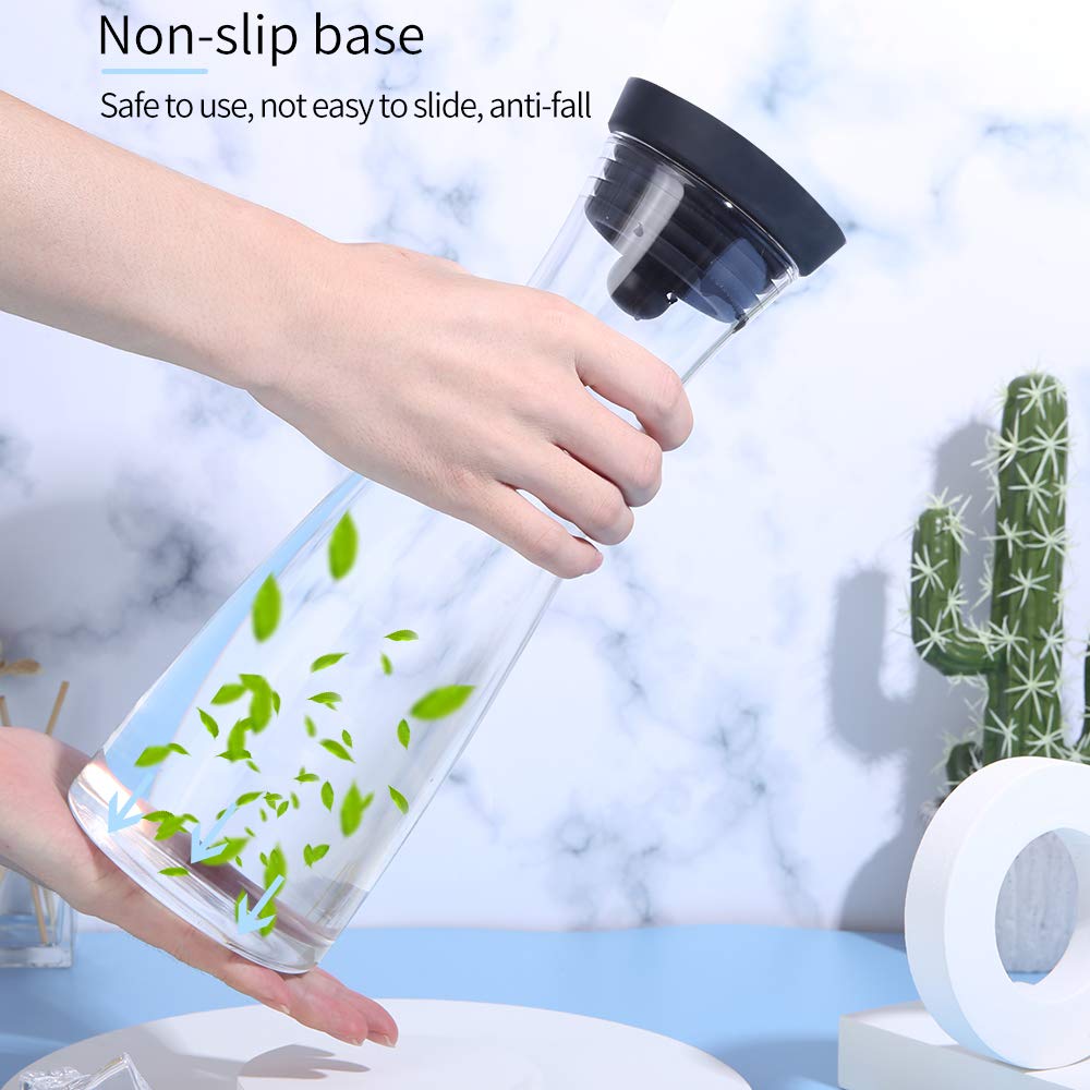 6x 1.2L Aquaria Carafes à Eau en Verre avec Couvercle en Liège - Pichet à Jus pour Eau, Vin, Thé