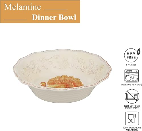 Miniatura 3 de UP ware - Juego de 6 cuencos redondos de melamina sin BPA aptos para lavavajillas, cuencos de cocina para pasta, arroz, sopa y ensalada, cuencos de