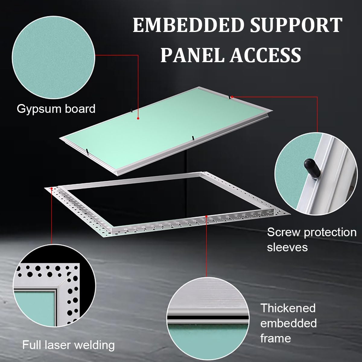 Pannello di accesso al soffitto Copertura di ispezione durevole per accesso idraulico ed elettrico in cartongesso facile installazione sicura ideale per la ristrutturazione e la manutenzione della