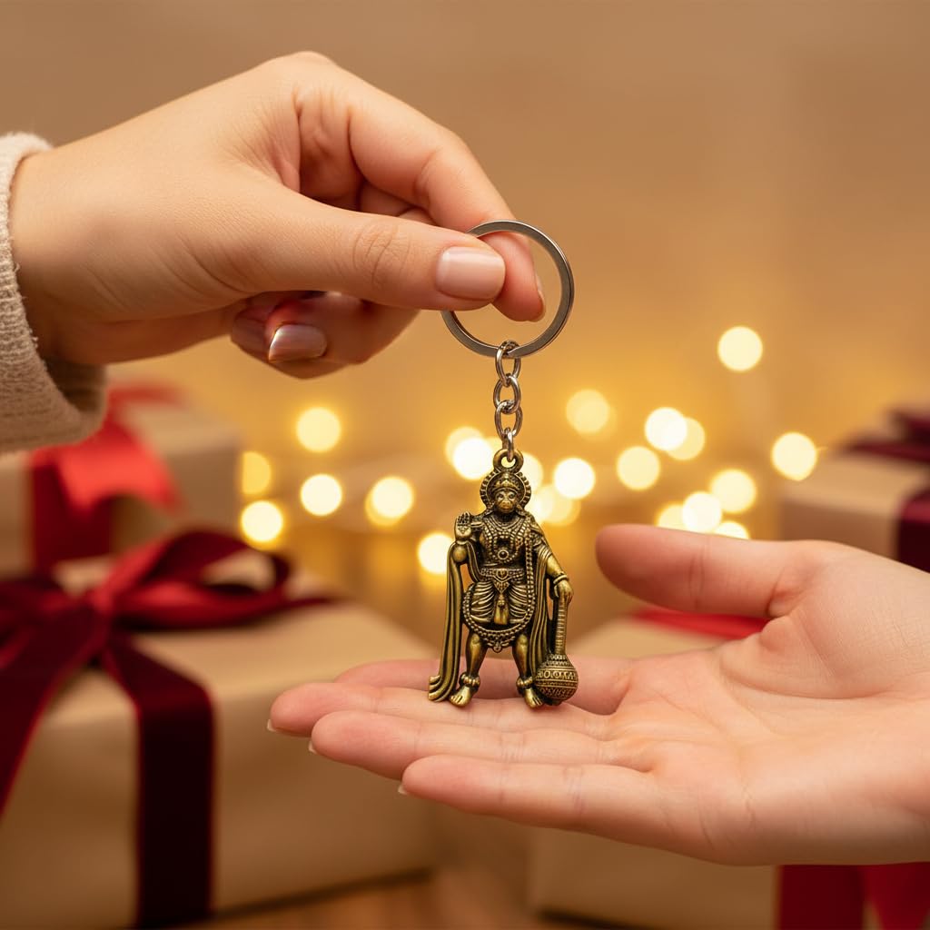 Lord Hanuman Pawanputra Bajirang Bali Religious Keychain for Men and Women-image-19