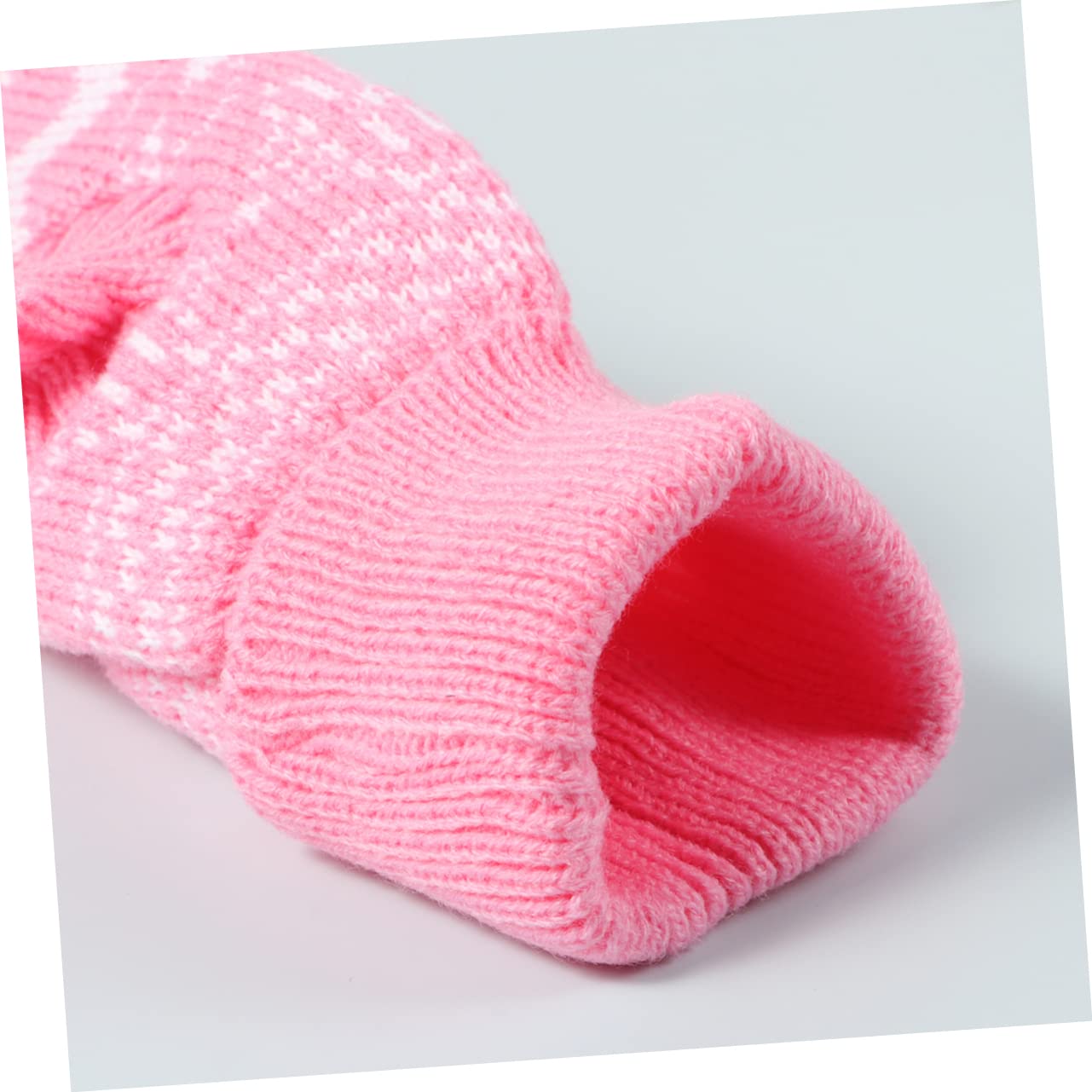 INOOMP 3pièces Pull Tricot pour Chien avec Col Montant Vêtement Chaud Et Confortable pour Noël Costume De Fête pour Animaux De Compagnie Rose XXL
