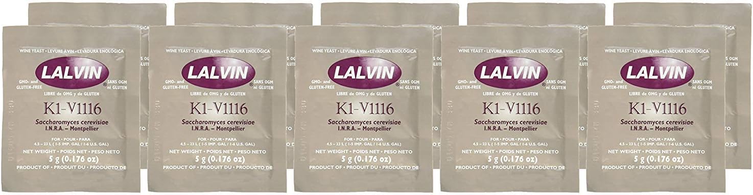 Strange Brew My-WNCV-DYMZ 10 Packs of KIV-1116 Lalvin Yeast for Winemaking