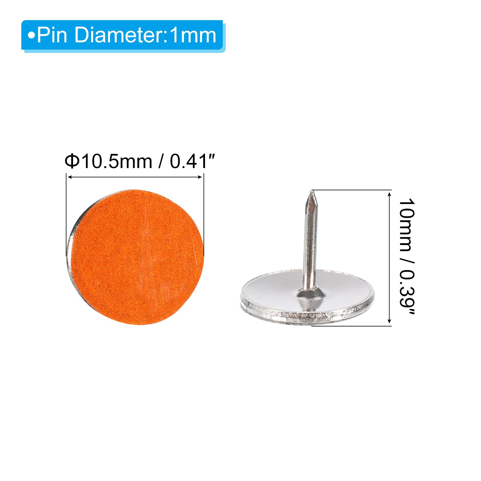 PATIKIL Reflective Tack, 50 Pcs Trail Marking Tacks Metal Hiking Markers Glow Tacks for Hiking, Hunting, Camping, Orange