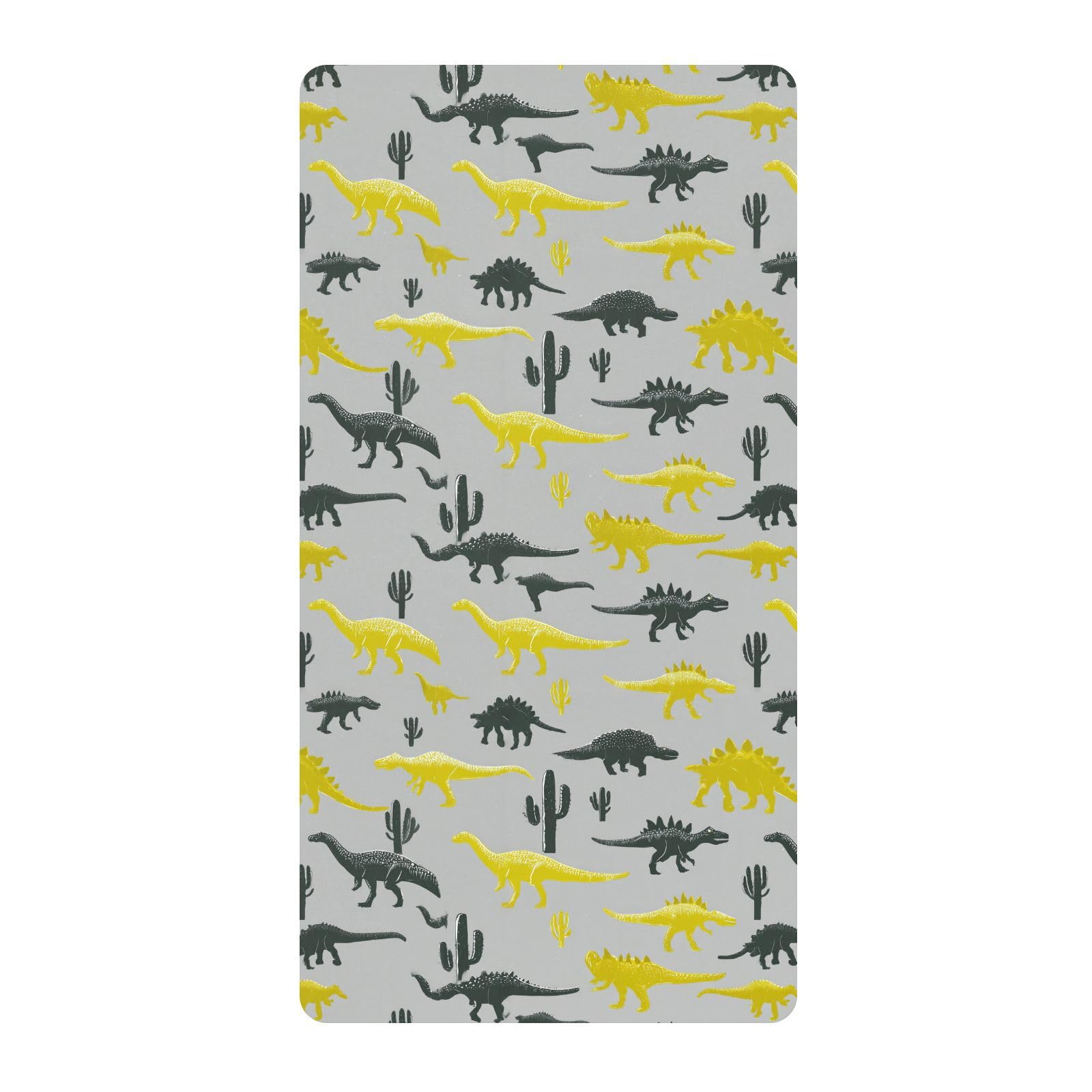 Sábanas para cuna de bebé Ceratosaurus, color gris y amarillo, de algodón, suave, elástica, para decoración de guardería, 1 paquete de sabanas para cuna