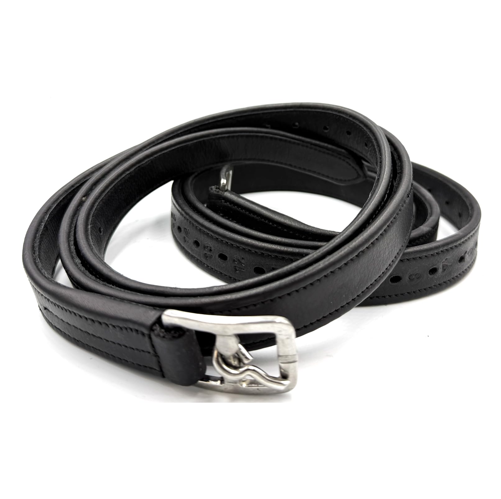 ES5025 - Étrivières en cuir souple de qualité supérieure - Particulièrement douces et extrêmement robustes - Avec boucles en acier inoxydable - Pour le dressage et le saut d'obstacles
