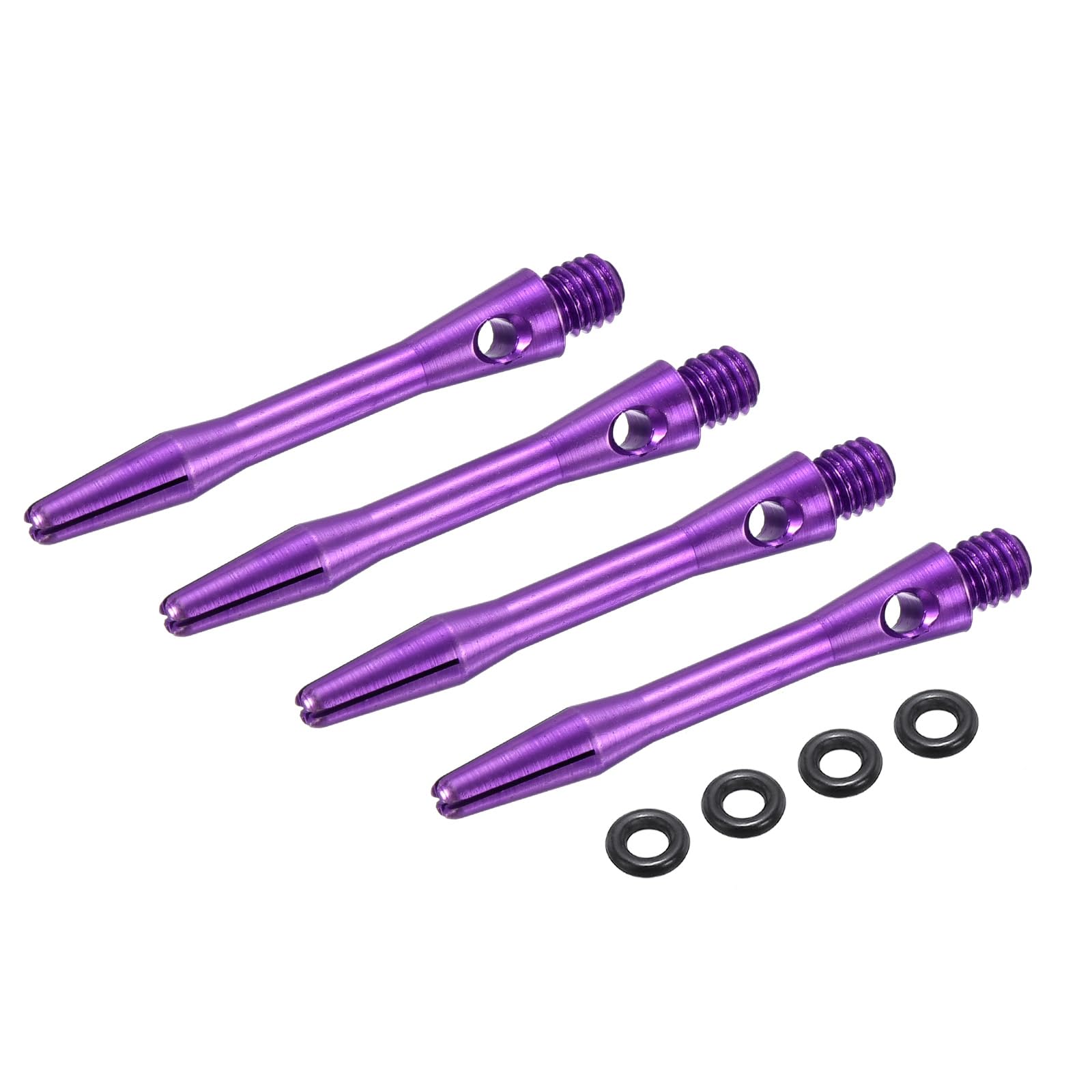 PATIKIL Aluminum Dart Shafts 35mm, 4 Pack 2BA Thread Dart Stems Replacement Accessories with Rubber Rings for Steel Tip, Purple