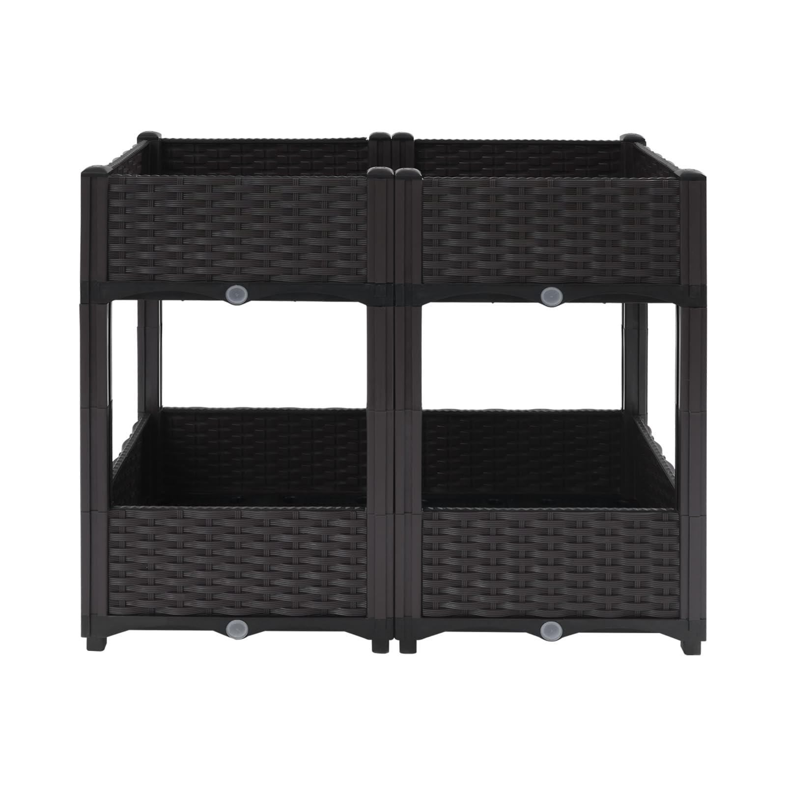 Bancal elevado, 2 niveles de plástico, 80 x 40 x 67 cm, para jardines, balcones, terrazas