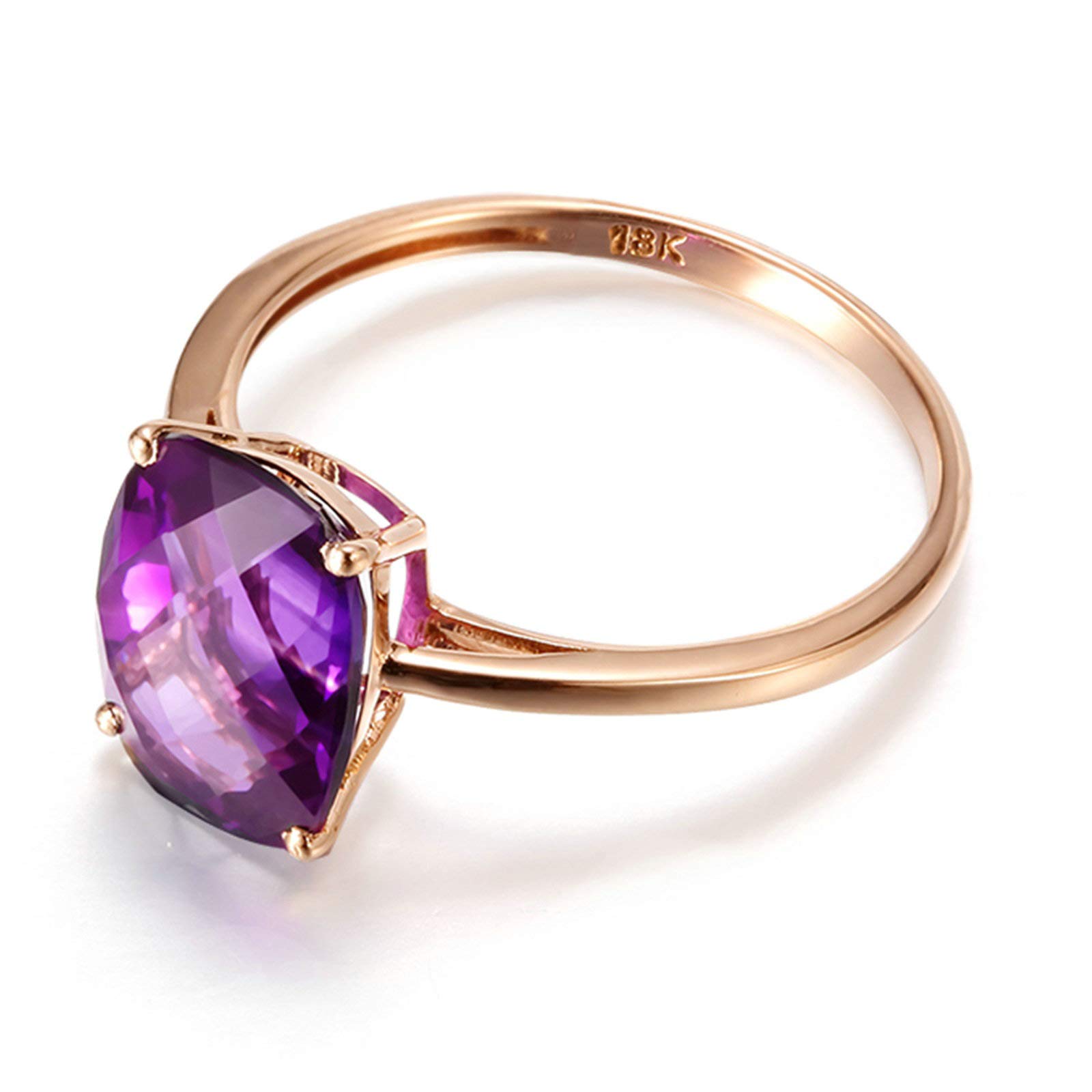 Beydodo Pierścionek 750 czerwone złoto damski duży ametyst, 1,6 ct, pierścionek ślubny, różowe złoto e 18 karatów (750) czerwone złoto, 60 (19,1), colore: różowy (Rosegold), cod. TLLWGZ5459