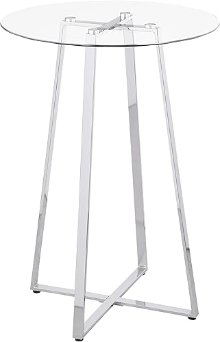 Coaster Home Furnishings Zanella - Mesa de bar de cristal cromado
