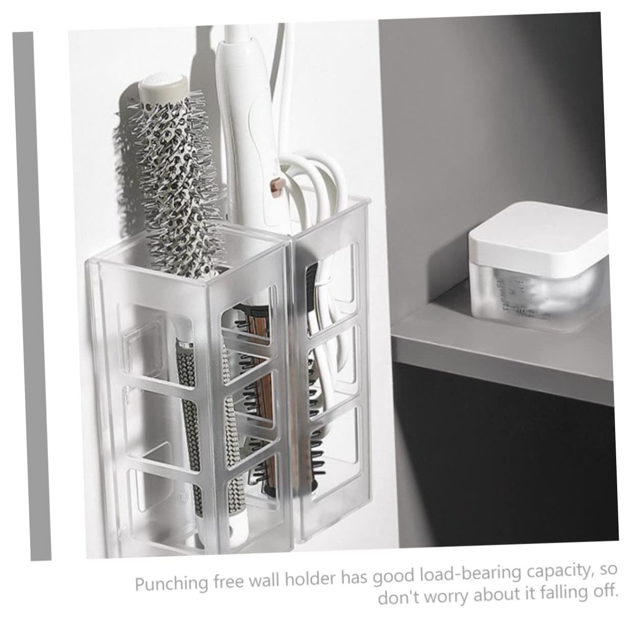 ORFOFE 4pezzi Per Asciugacapelli e Arricciacapelli Organizer Wall Mount Per Per Design e