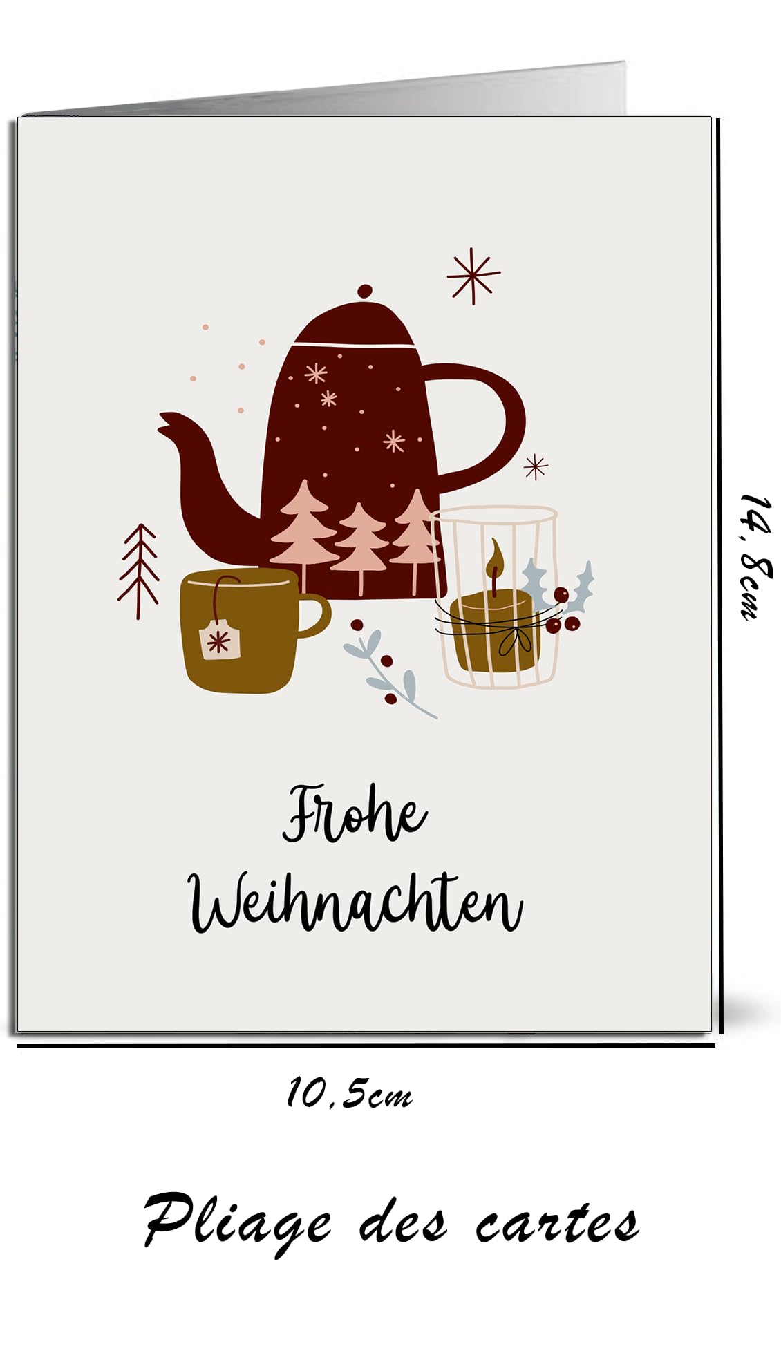 Cartes de Noël avec enveloppe Set de 30 pièces - En français - A6 cartes pliables