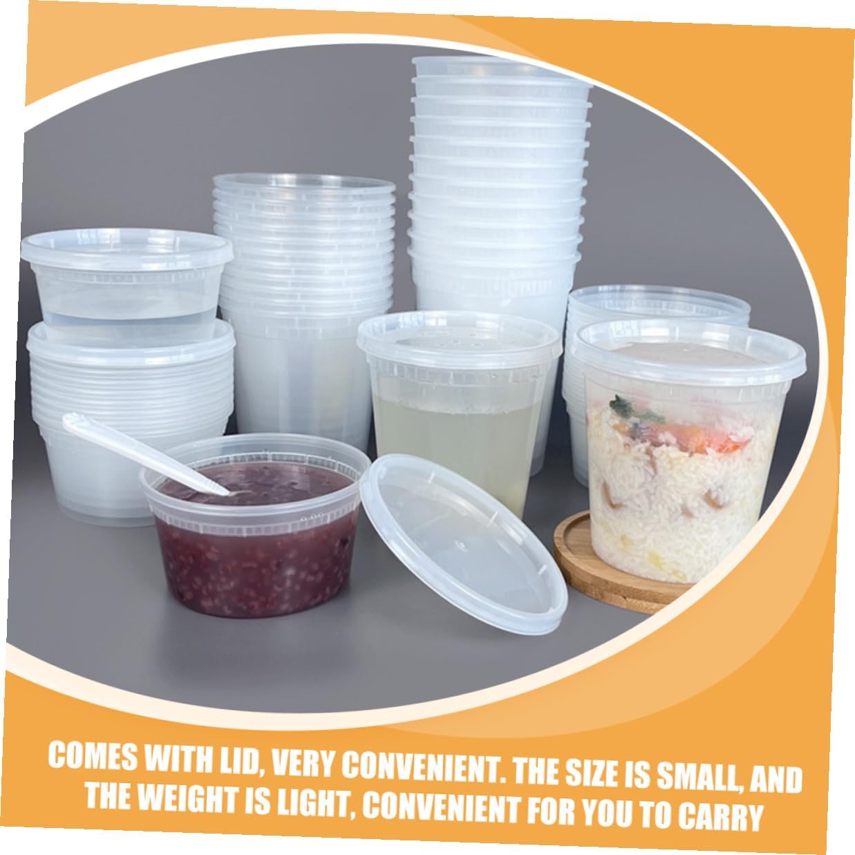 Homoyoyo 50pcs Disposable Soup Bowls with Lids 16oz and 32oz Hot and Cold Beverage Cups Oil-proof Food Containers for Takeout and Meal