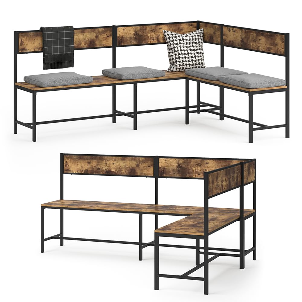 Vicco Banquette d'angle Salle à Manger Fyrk, Chêne Rustique, 195x142cm, Convient comme Solution d’Assise Peu encombrante pour Les espaces Repas