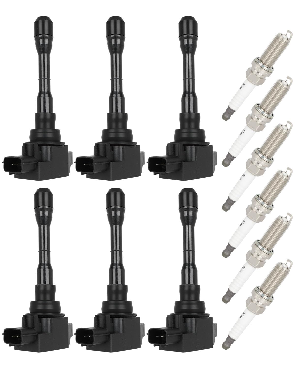 ECCPP Ignition Coil Coils&iridium Spark Plugs UF819 for Infiniti Q50 Q60 3.0L V6 set of 6