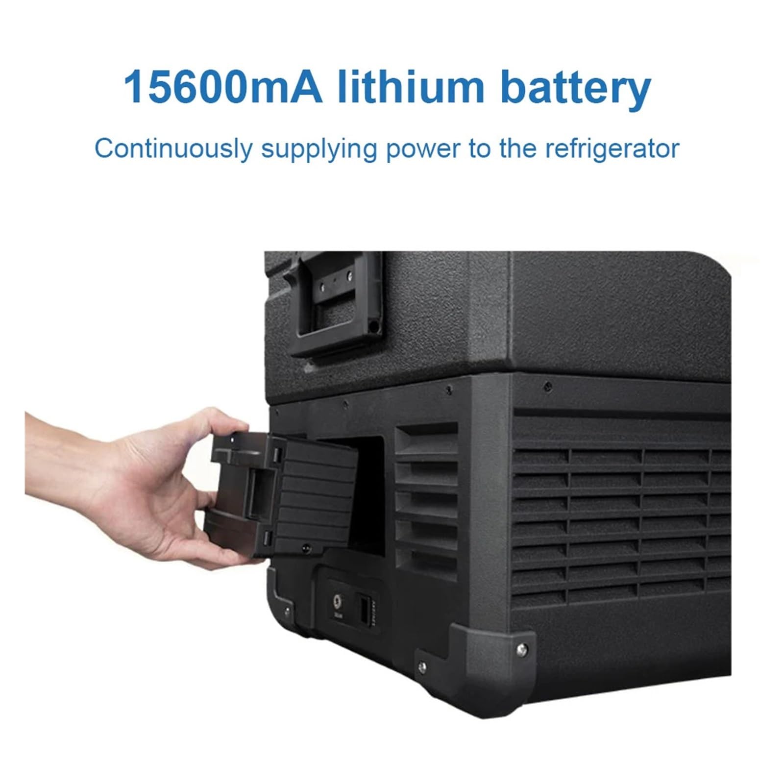 Lodówka samochodowa Wyjmowana bateria Wbudowana bateria litowa 15600mAh, Kompatybilna z Alpicool P8/CX/TA/TAW/TS/TW/TWW 12/24V DC i 120～240V AC(1PCS-black)