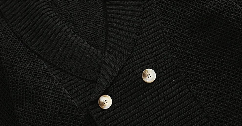 Solid Color Casual Lapel Double-Breasted Simple Large Size Loose Elastic Men's Knitted Cardigan3