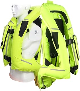 Chaleco Con Airbag Para Moto Para Hombre/mujer Chaquetas Reflectantes Protectoras De Motocross Hebilla Ajustable Bueno Para Ciclismo/ecuestre 2 Colores (Color : Green, Size : XXL)