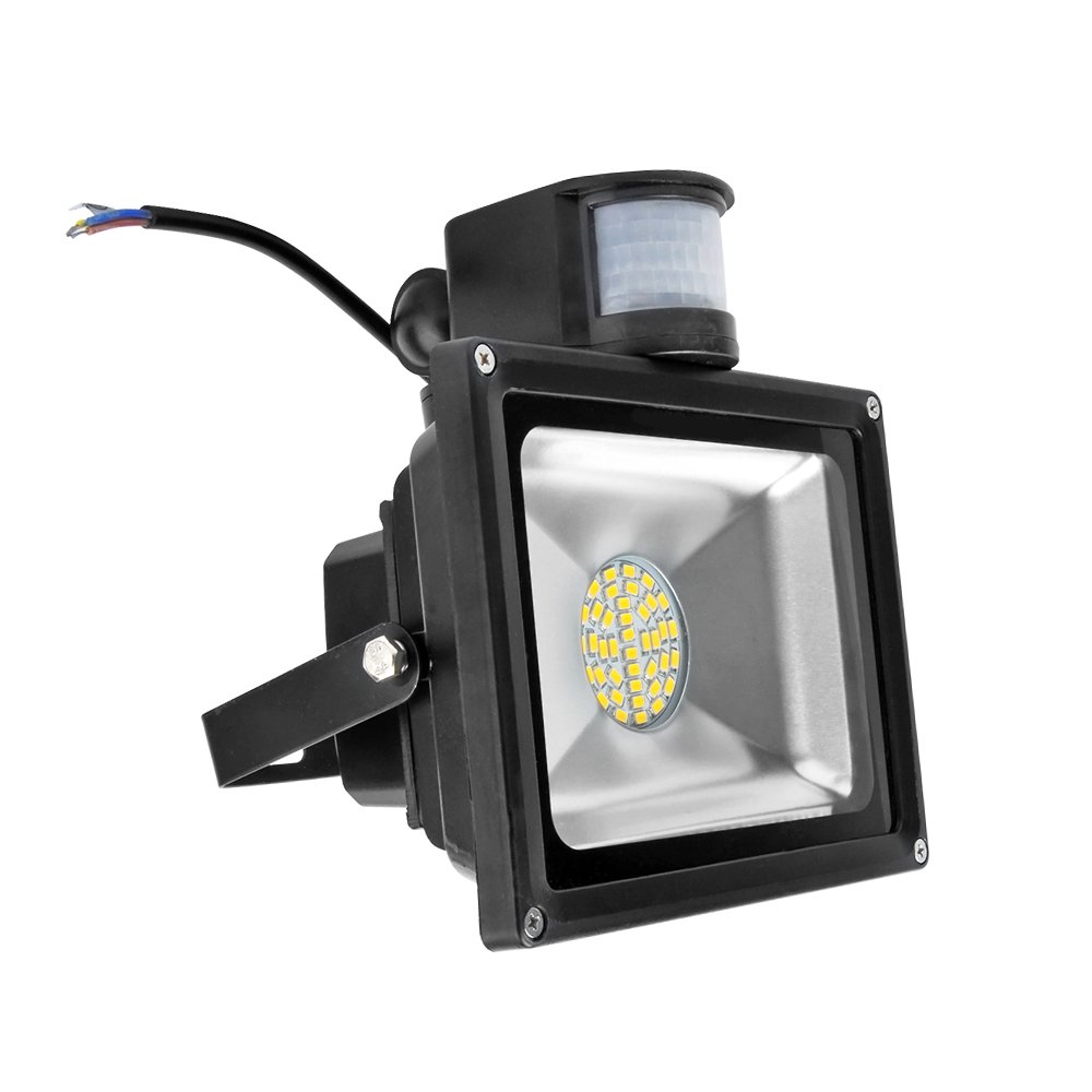 30W Faretto LED con Sensore di Movimento,Faro SMD LED da Esterno,IP65 Proiettore LED,Bianco Caldo,Ideale per il Giardino,Cortile,Corridoio,Garage