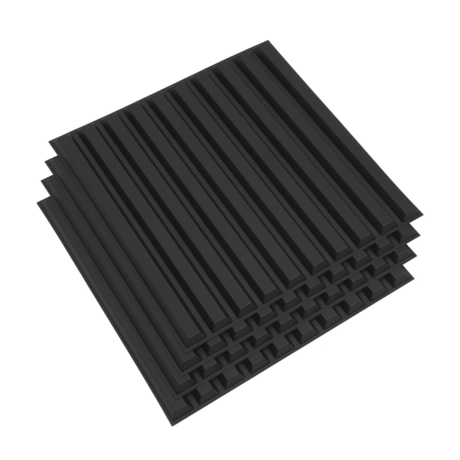 12 pannelli da parete 3D in PVC, autoadesivi, per soggiorno, camera da letto, 50 x 50 cm, 3 m², colore nero