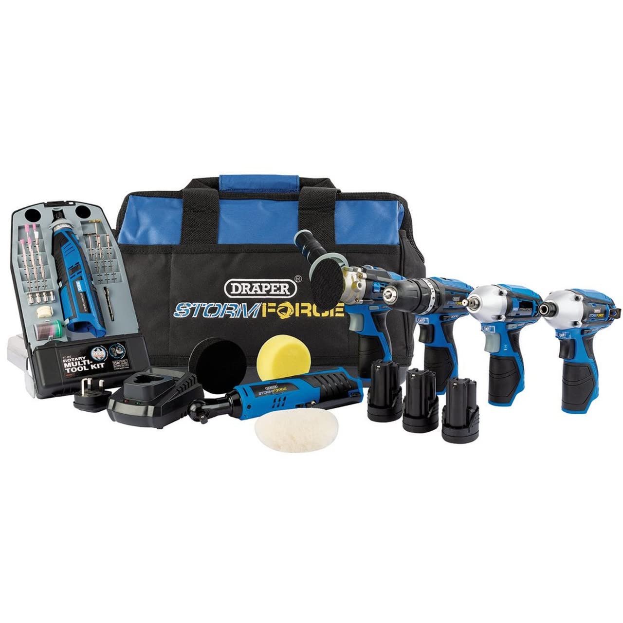 Draper Storm Force 10.8V Power Interchange Kit (11 Piece) 93445 from B&Q