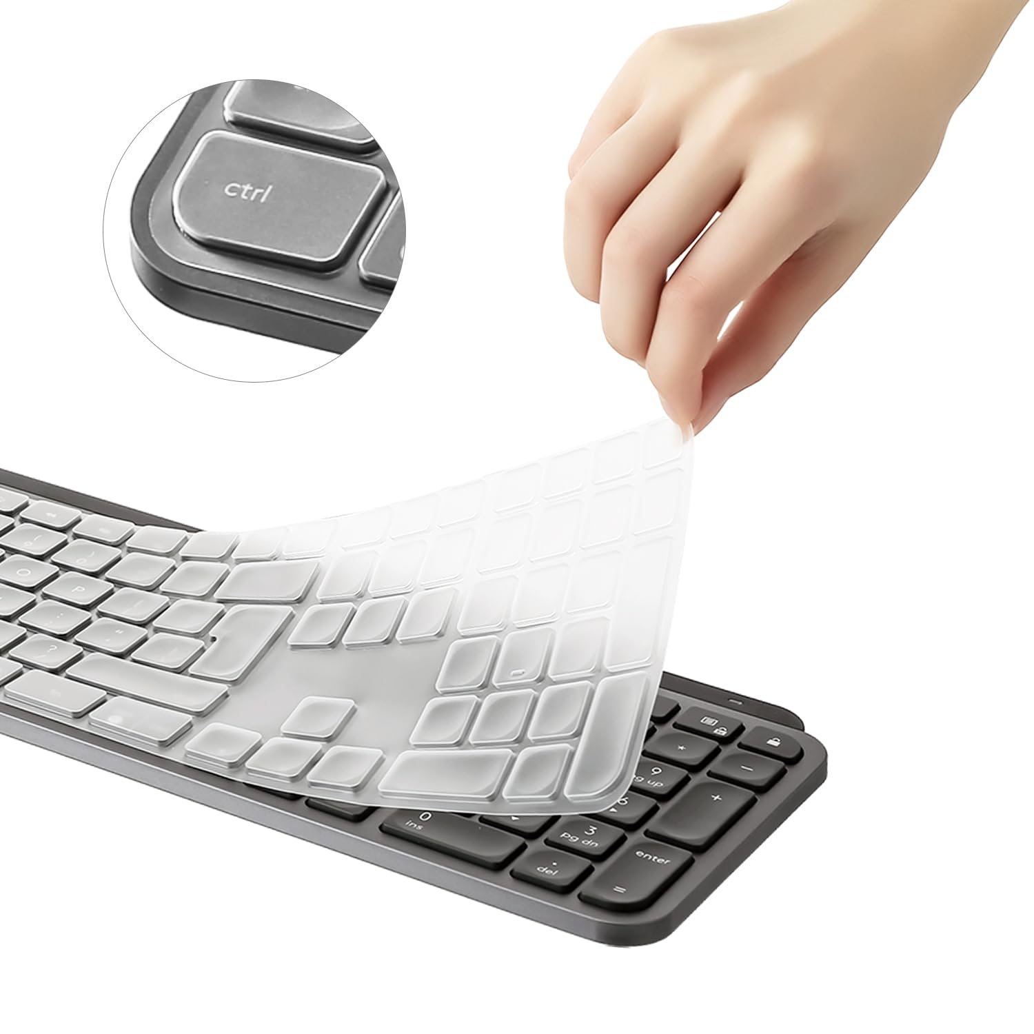 Tastiera per Windows Versione Logitech MX Keys S/MX Keys/Craft Keyboard (layout EU/IT,Tasto Invio Forma 7", con tasti numerici) - Protezione tastiera