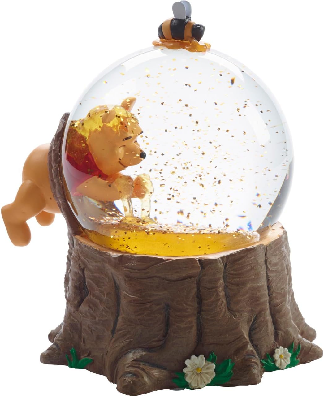 Pooh Bear Musical Snow Globe Collectible for the Love of Honey Scene Figurine with Music, Resin and Glass Display Decoration, Holiday Birthday for Fans and Collectors, 5.5 Inch High