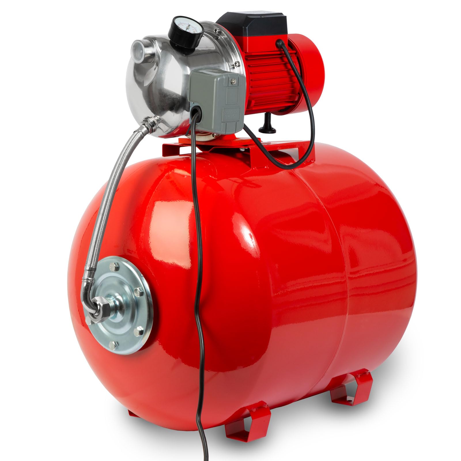 EBERTH System wody użytkowej 3600 l/h, 5 bar, 750 W, pompa z wyłącznikiem ciśnieniowym do automatyzacji, wysokość ssania 9 m, wysokość tłoczenia 40 m, zbiornik ciśnieniowy 100 l, stal lakierowana