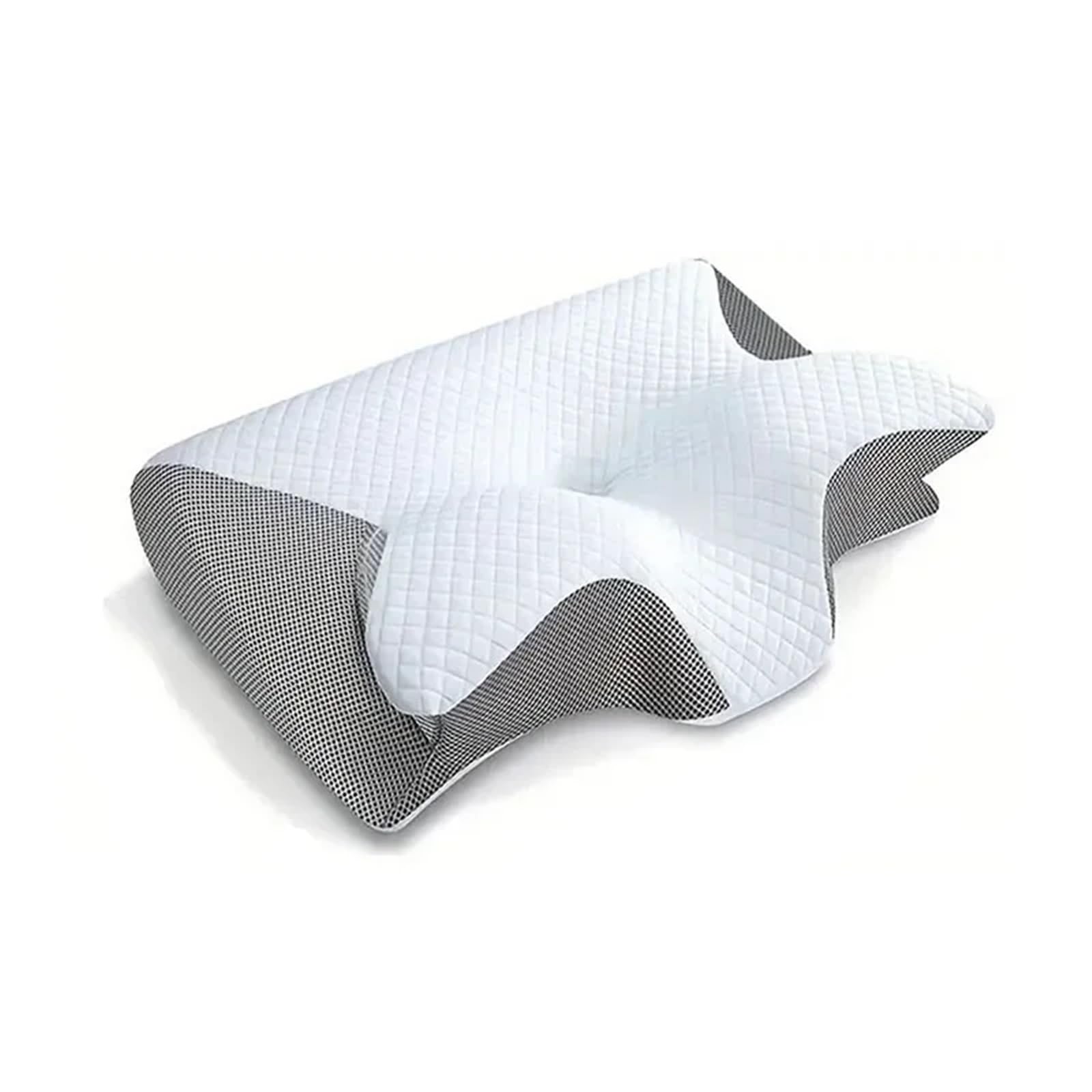 Dvmsief Gray Latex Pillow Memory Foam Protection Slow Rebound Pressure Reduction Butterfly Pillow Ergonomic Horn Neck(Gray)