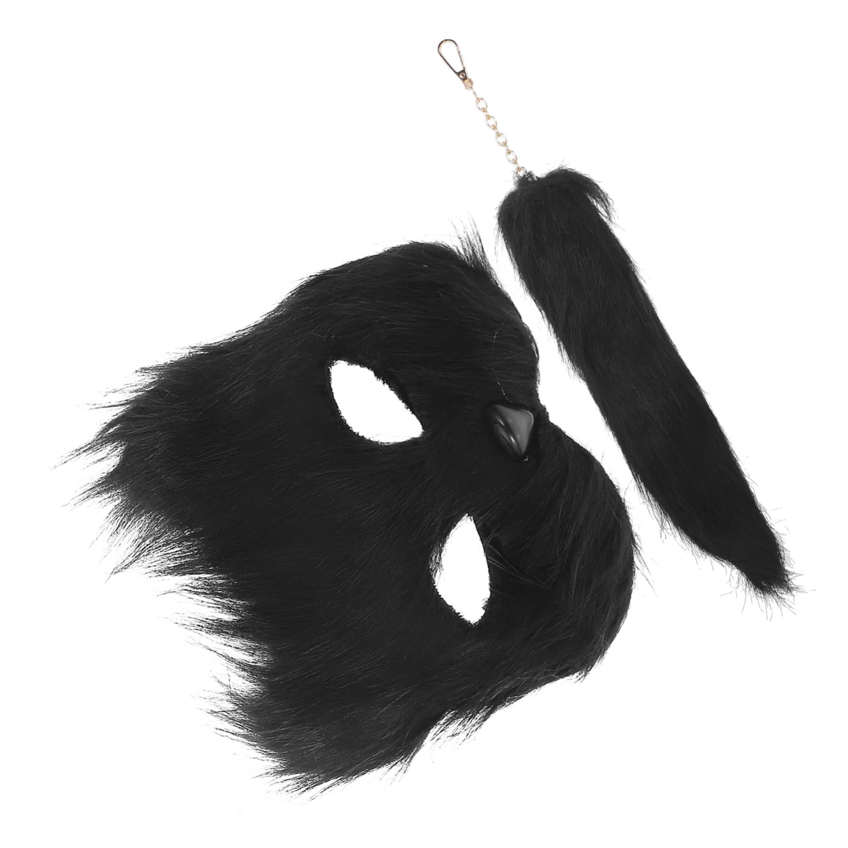 GAROZATION 1set Mask and Tail Costume Fluffy Animal Accessories for Halloween Cosplay and Parties Prop Kit Comfortable Material Unique and Stylish Design for Unforgettable Memories