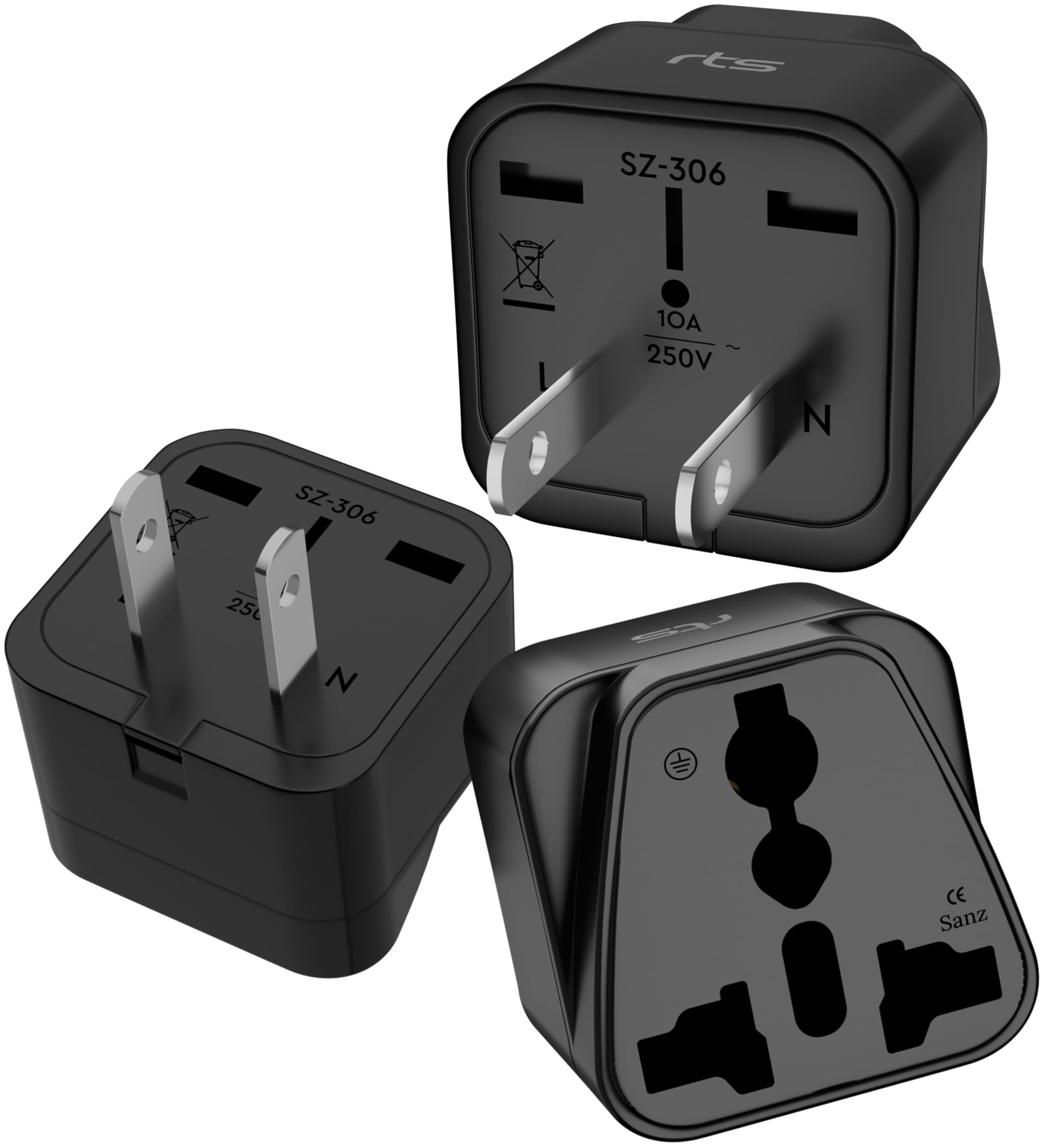rts Universal Travel Adapter India to USA American Converter Plug (3 Pack/Type B) for Canada, US, Japan Travel Essentials for Laptop, Chargers Smartphones Laptops Camera Chargers iPhone Tablets More-image-33