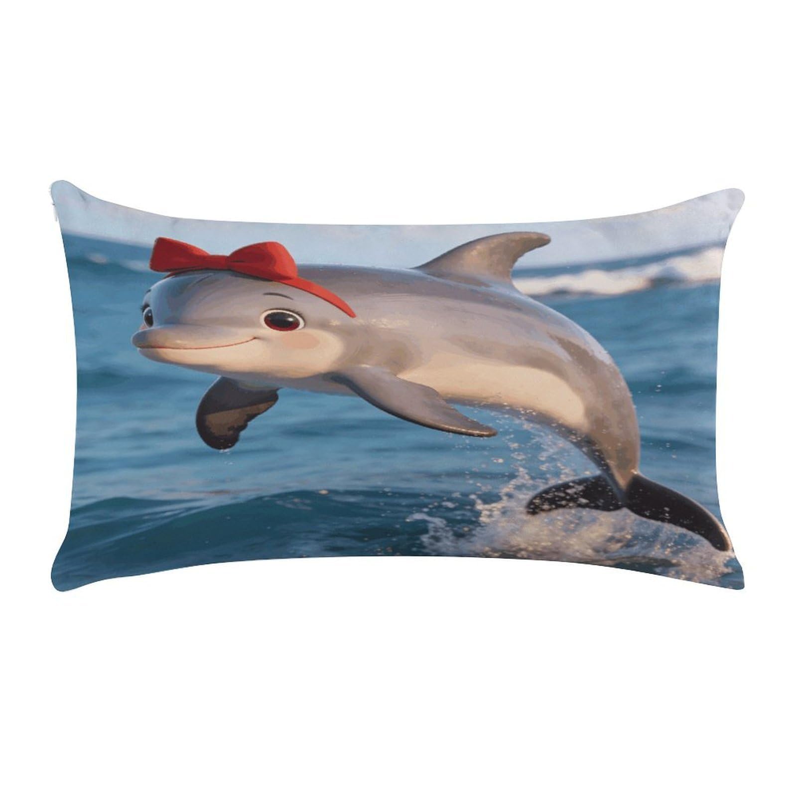 Fodpand Style Cute Dolphin Gift Pillow Cases Set Of 1 Extra Soft Pillow Protectors With Hidden Zipper Perfect For Hotels, Guest Rooms,Bedroom 12X20 Inches Pillows Not Included