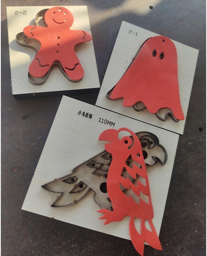 DIY Leather Craft Bag Hanging Decoration Birds Goast Human Cutting Dies Knife Mold Metal Hollowed Punch Tool - Punching - - (Color: Bird Acrylic Mold)