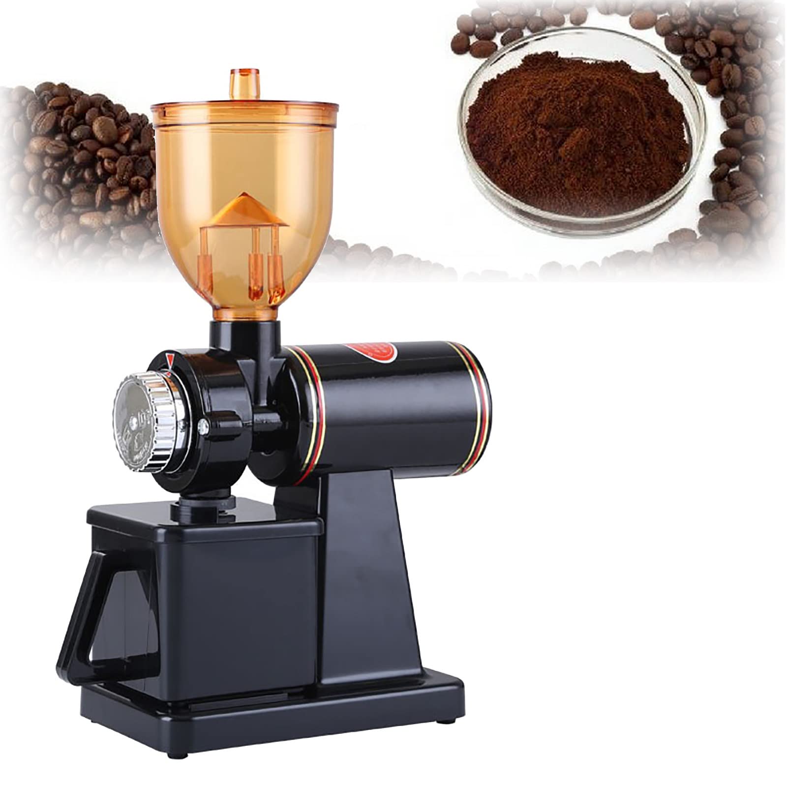 MałY MłYnek Do Kawy, Elektryczny MłYnek Do Kawy, MłYnek Ze Stali Nierdzewnej, Szybkie Mielenie W 5 Sekund, 8 PoziomóW Regulacji GrubośCi, 120G/Min,Black-A