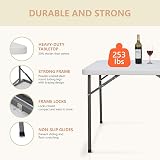 ZenStyle 3 ft Indoor Outdoor Heavy Duty Portable Plastic Folding Table, Square Card Desk Utility Table Game Table for Puzzles Crafting Picnic Camping Dining Party, White