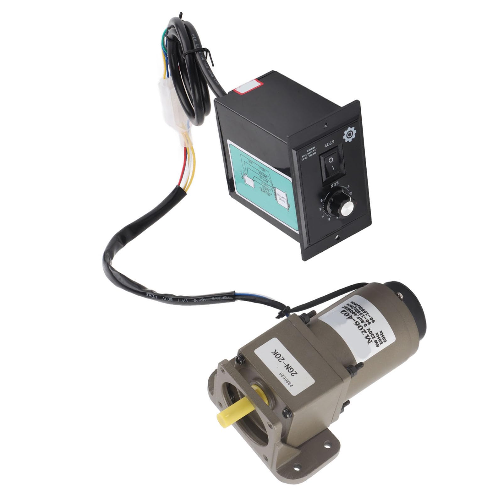 Motor de Engranajes de 220 V, Motor Monofásico Asíncrono de Velocidad Ajustable con Desaceleración M206-402, Industria del Automóvil para Embalaje de Equipos de Transporte de