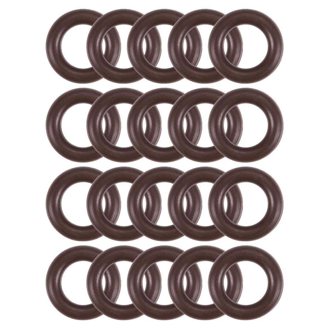 sourcing map Fluorine Rubber O-Rings 15mm OD 9mm ID 3mm Width, Metric FKM Sealing Gasket, Pack of 20