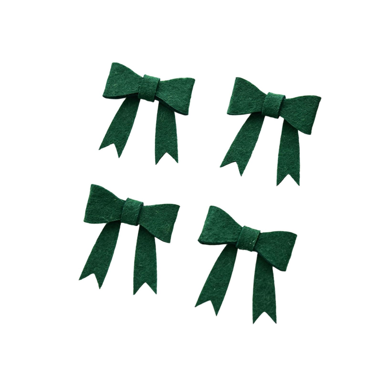 Msioytog Of 4 Celebratory Fabric Bow Garnishes with Needle Particulars for Traditional Holiday Handicrafts Christmas Bow Garnishes