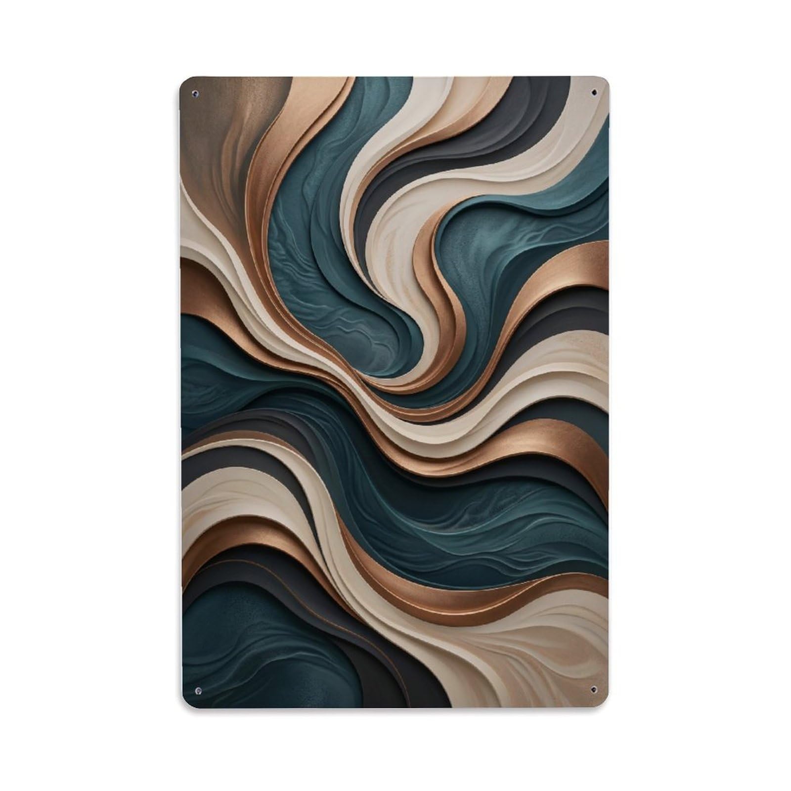 Abstract Wave Office Contemporary Metal Tin Sign Plaque Wall Decor for Cafe, Club Bar, Office, Home Garden Metal Poster 8x12Inch