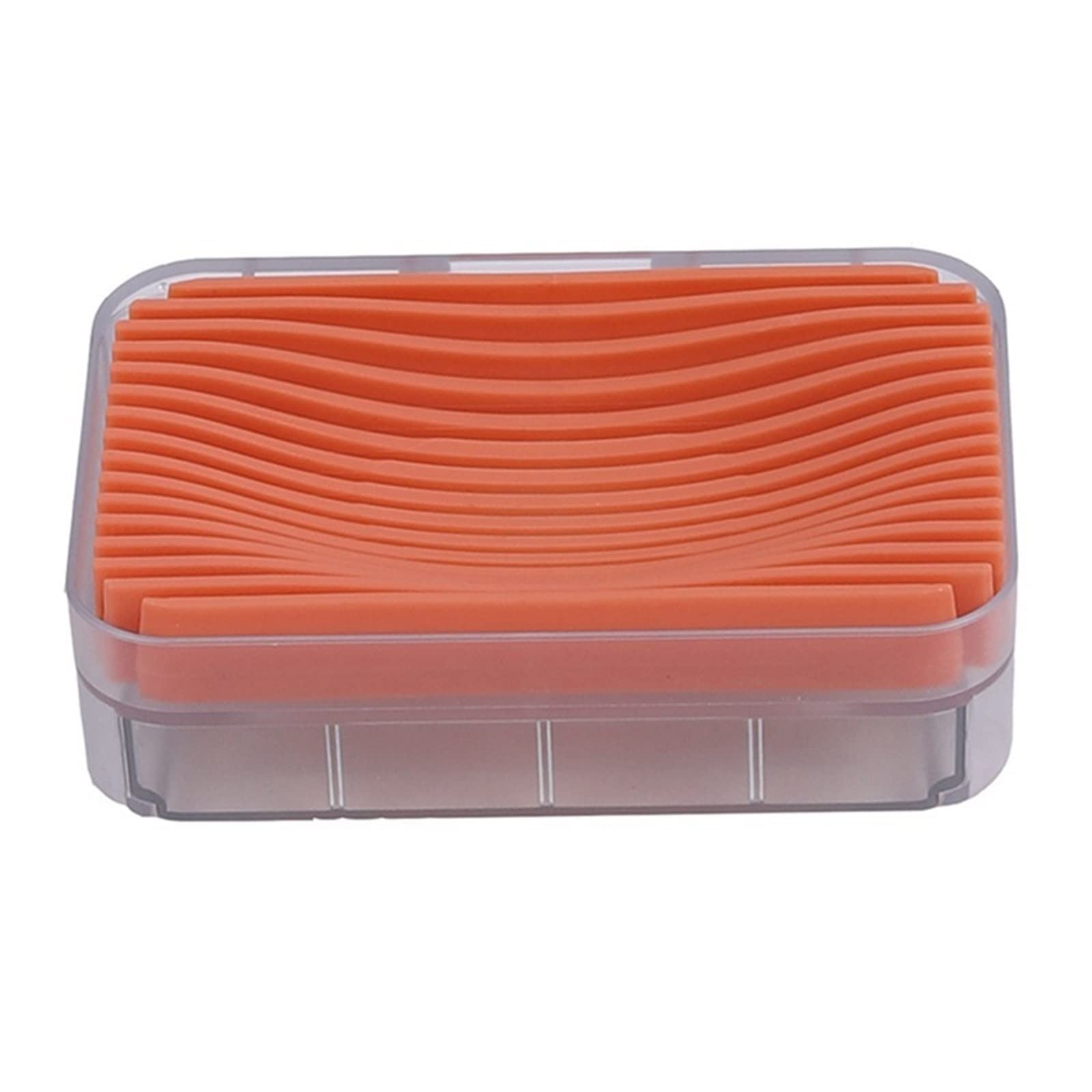 JINGYAN Soap Dishes Grid Soap Dish Holder Drain Rack(Orange)