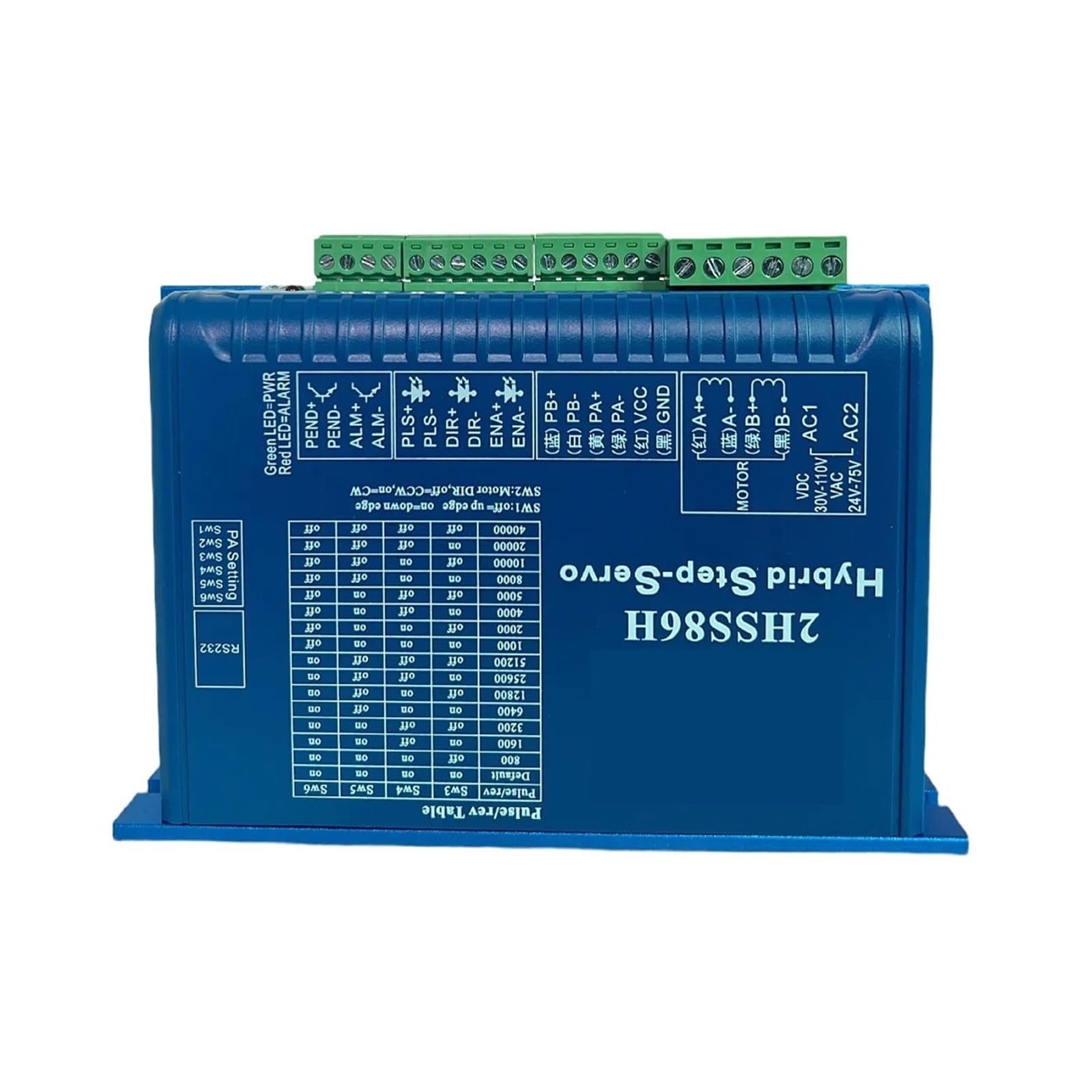 Sterownik silnika krokowego 2HSS86H-A-5/24 Dwufazowy sterownik serwomechanizmu krokowego do silnika 86, cyfrowy kontroler ruchu Do drukarki 3D i maszyny rzeźbiarskiej(2HSS86H-A-5/24)