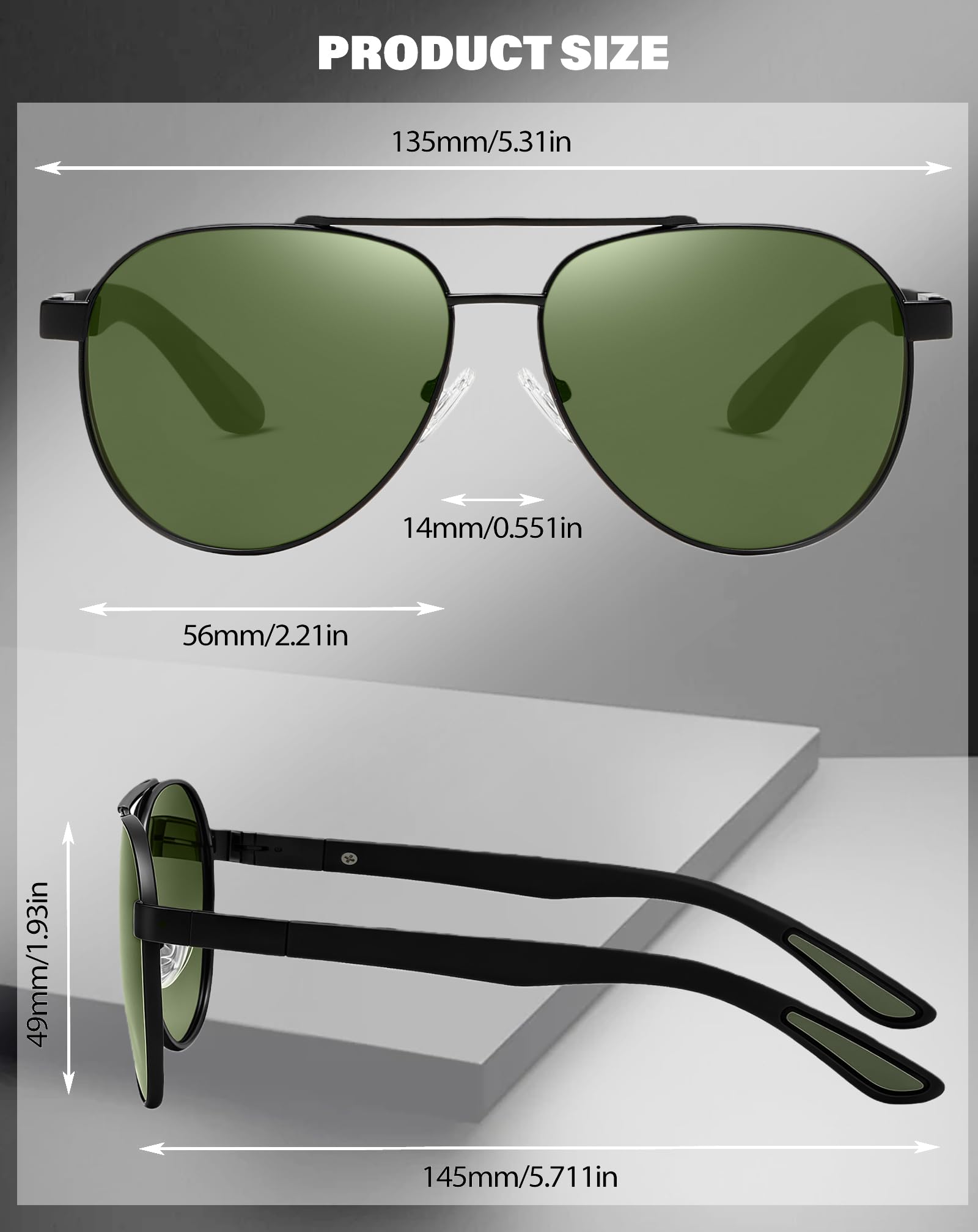 Joopin Gafas de Sol Polarizadas Hombre y Mujer Metálicas Estilo Clásico Retro Protección UV400 para Conducir Playa Ciclismo Pesca Golf