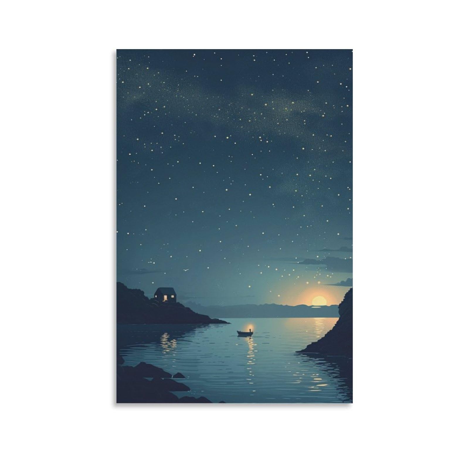 DHBANEIOK Sky And Sea Print, Canvas Prints, Framed Wall Art for Bedroom & Living Room, Modern Home Decor Print for Special Occasions 20x30inch(50x75cm)