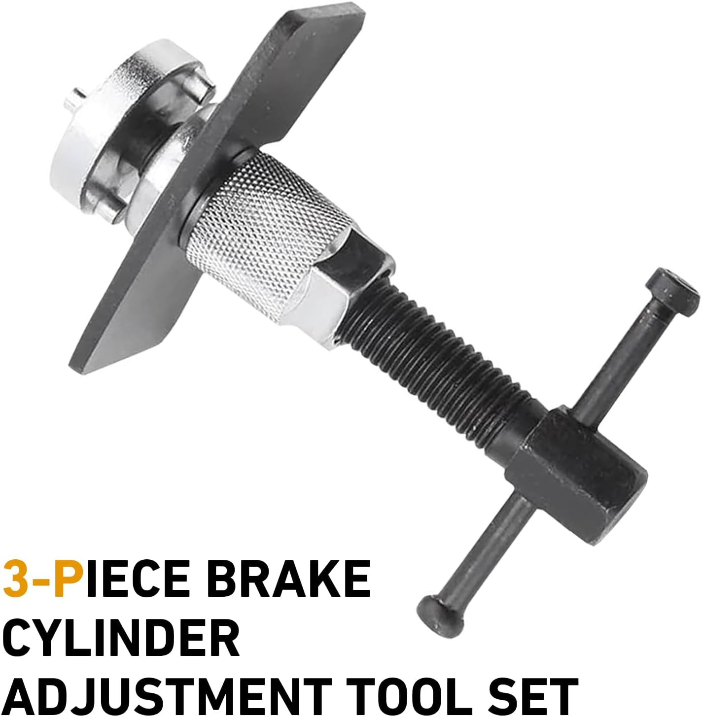 Brake Caliper Wind Back Tool Kit, Steel Brake Caliper Compression Tool, Car Rear Brake Tool, Universal Automotive Brake System Repair Accessories, for Most Cars (Silver)