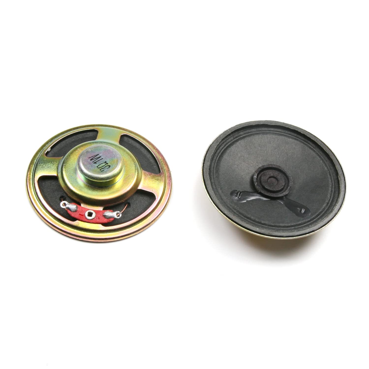 Fielect 2Pcs DIY Magnetic Speaker 1W 8 Ohm 57mm Diameter Round Shape Replacement Loudspeaker