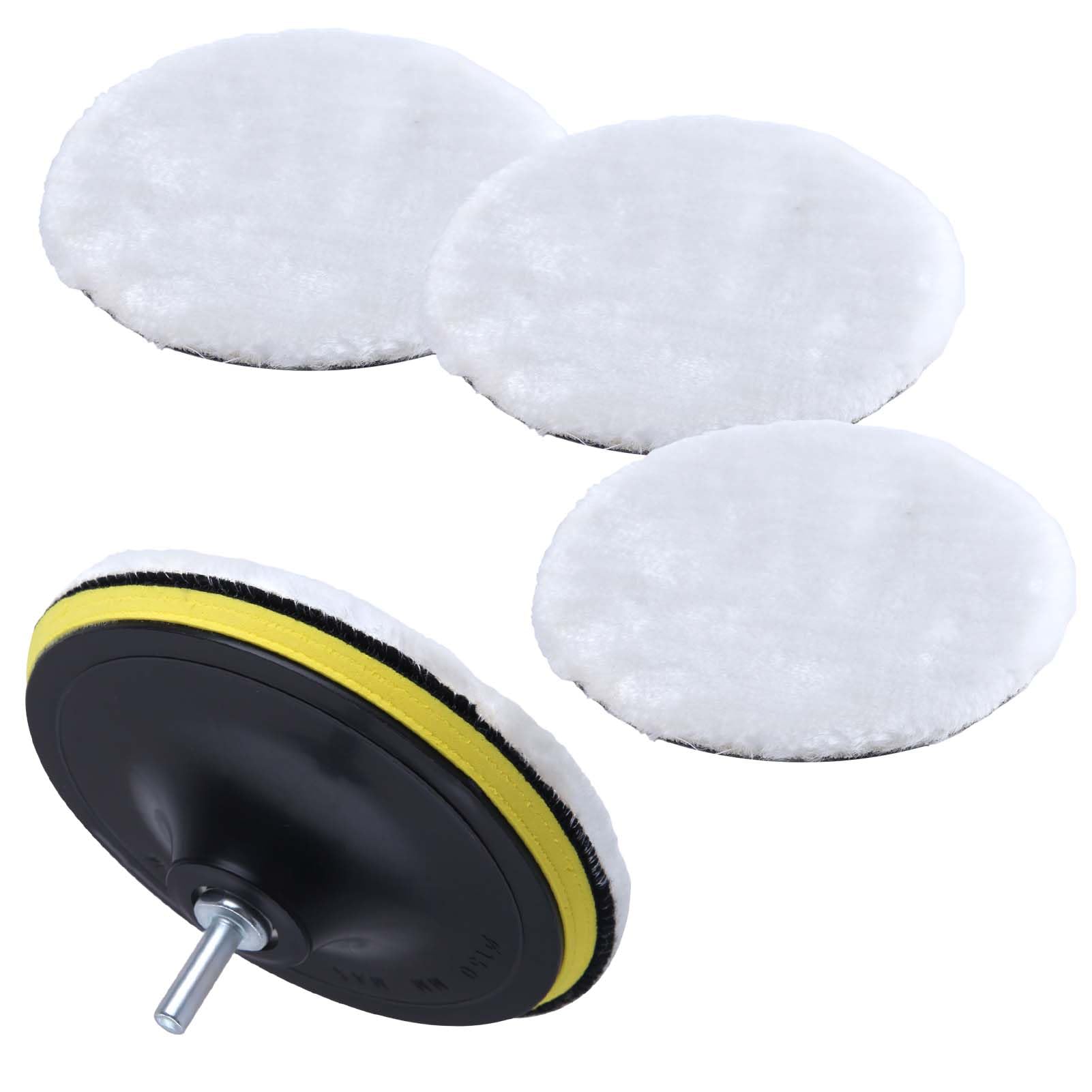 GOLD DEER 6 Pcs 6 Inch Wool Buffing Polishing Pad Set Wool Polishing Buffing Pad Car Buffer Polisher Pads Kit Wheel Buffing Pads for Drill Buffer