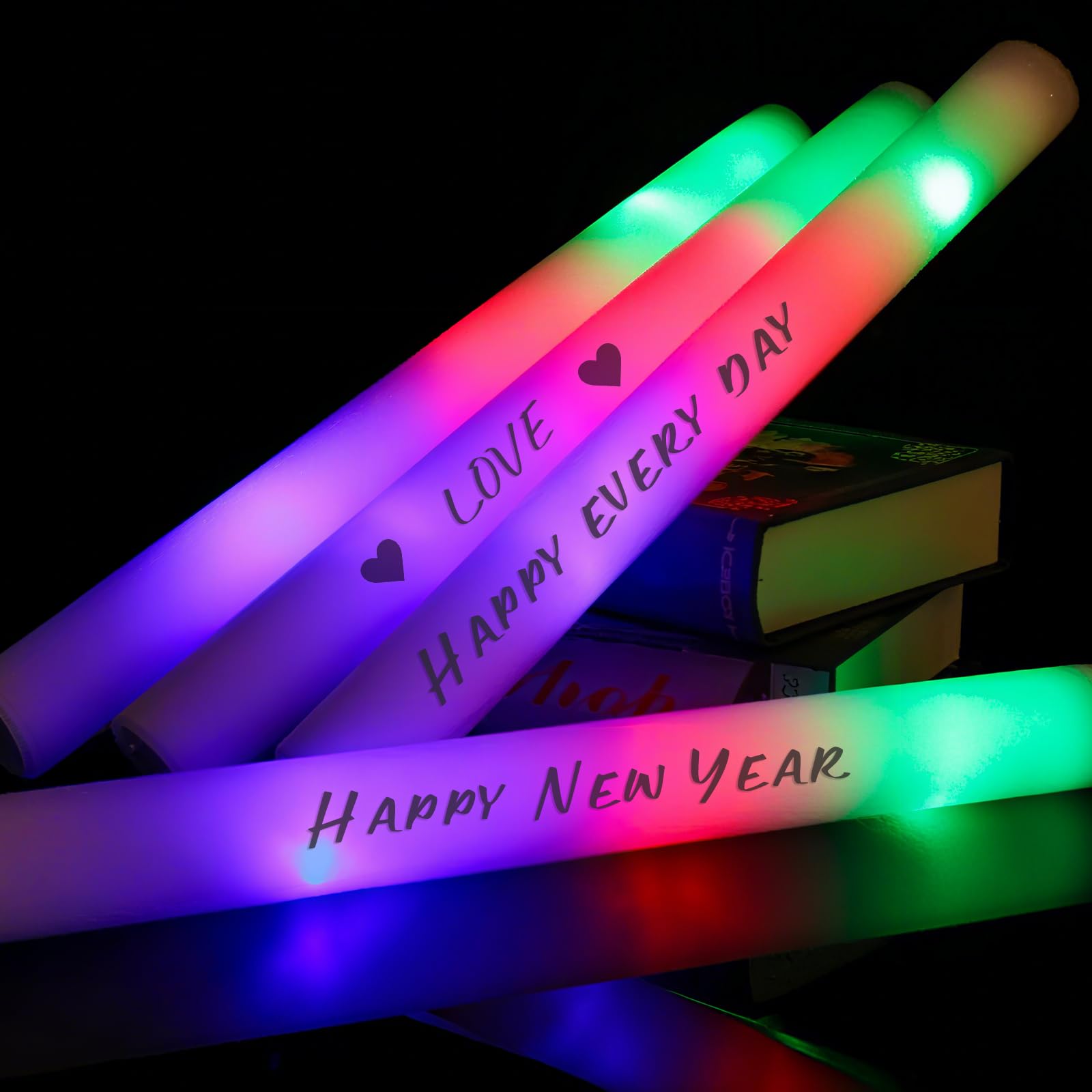 30pcs palos luminosos para fiesta, palos de luz LED, 3 modos de iluminación, varillas de espuma – barras luminosas para fiestas, conciertos y fiesta neon, hora loca boda
