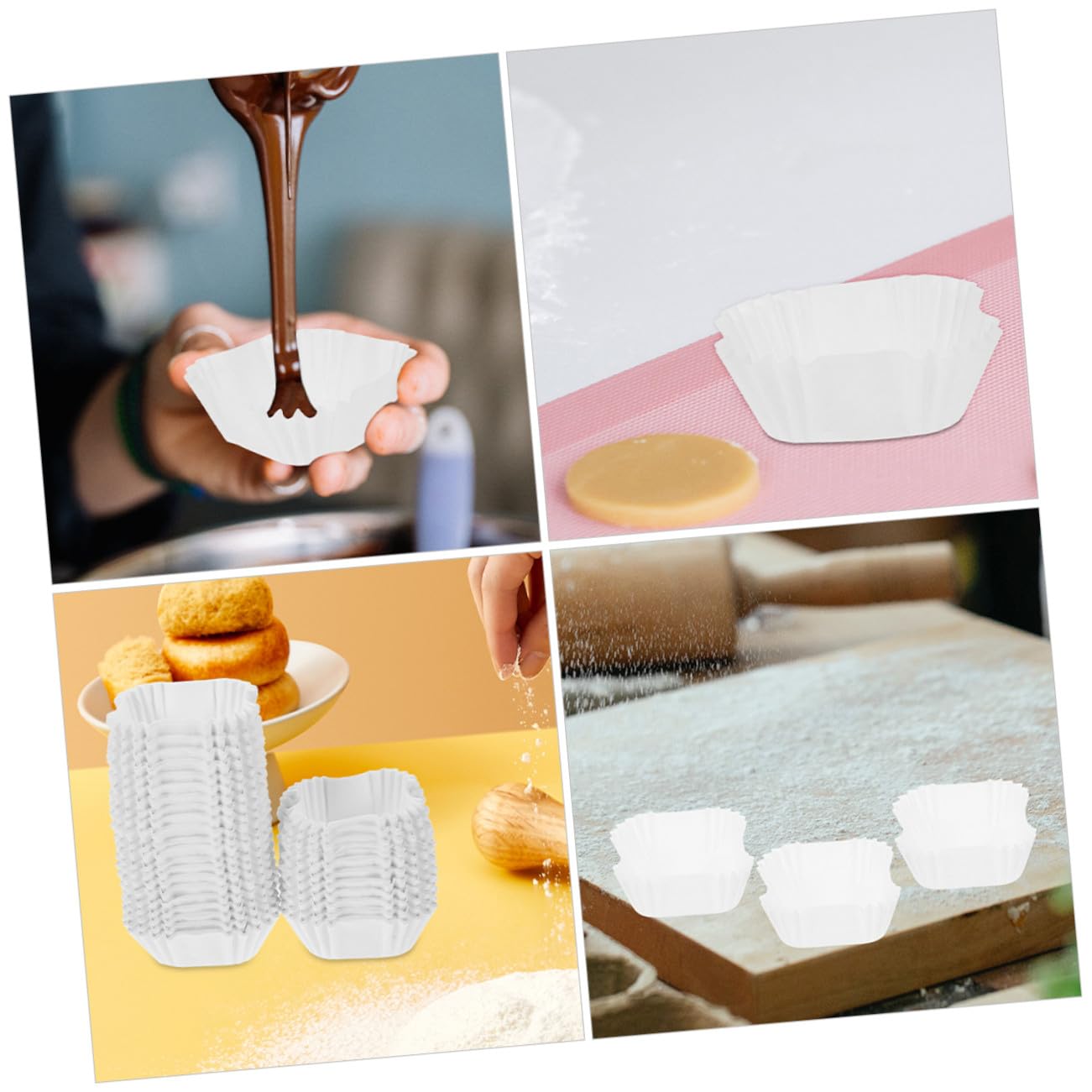 SOLUSTRE 2000piezas Taza de Pastel Cuadrada para Cupcakes y Muffins Unidades de Envoltorios de Papel Portátiles para Fiestas y Suministros de Panadería Medianos