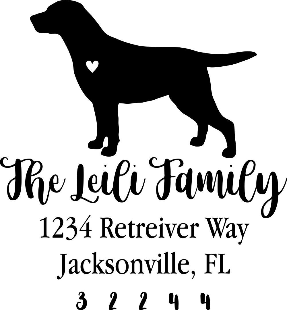 Custom Dog Lovers Address Stamp! Multiple Breeds Available! (Labrador)
